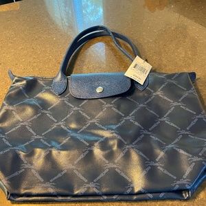 Blue Longchamp le Pliage medium size